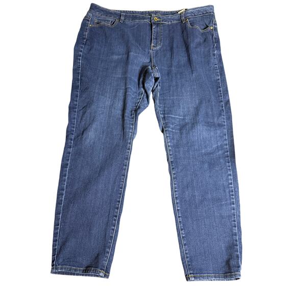 Michael Kors Straight Leg Jeans, Dark Wash Stretch Denim, Women's Plus Size 20W - Picture 4 of 6